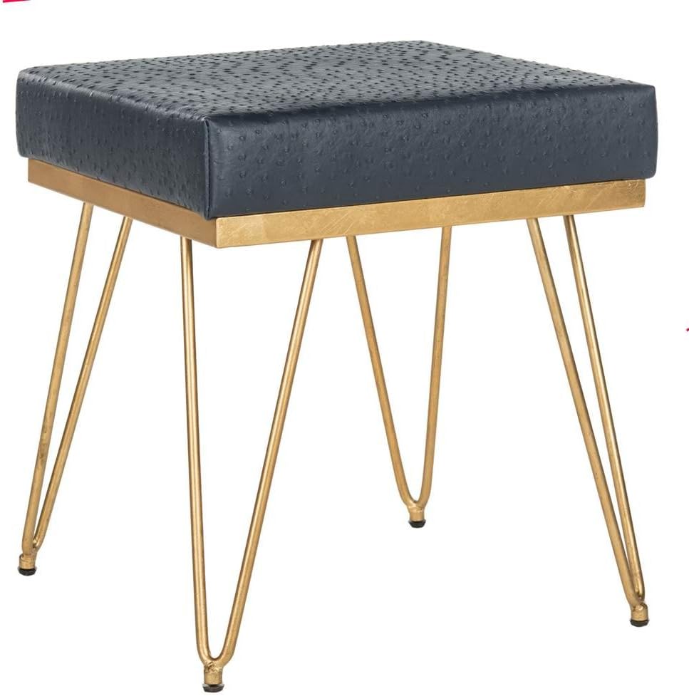 Safavieh Home Collection Jenine Faux Ostrich Navy Blue Square Bench