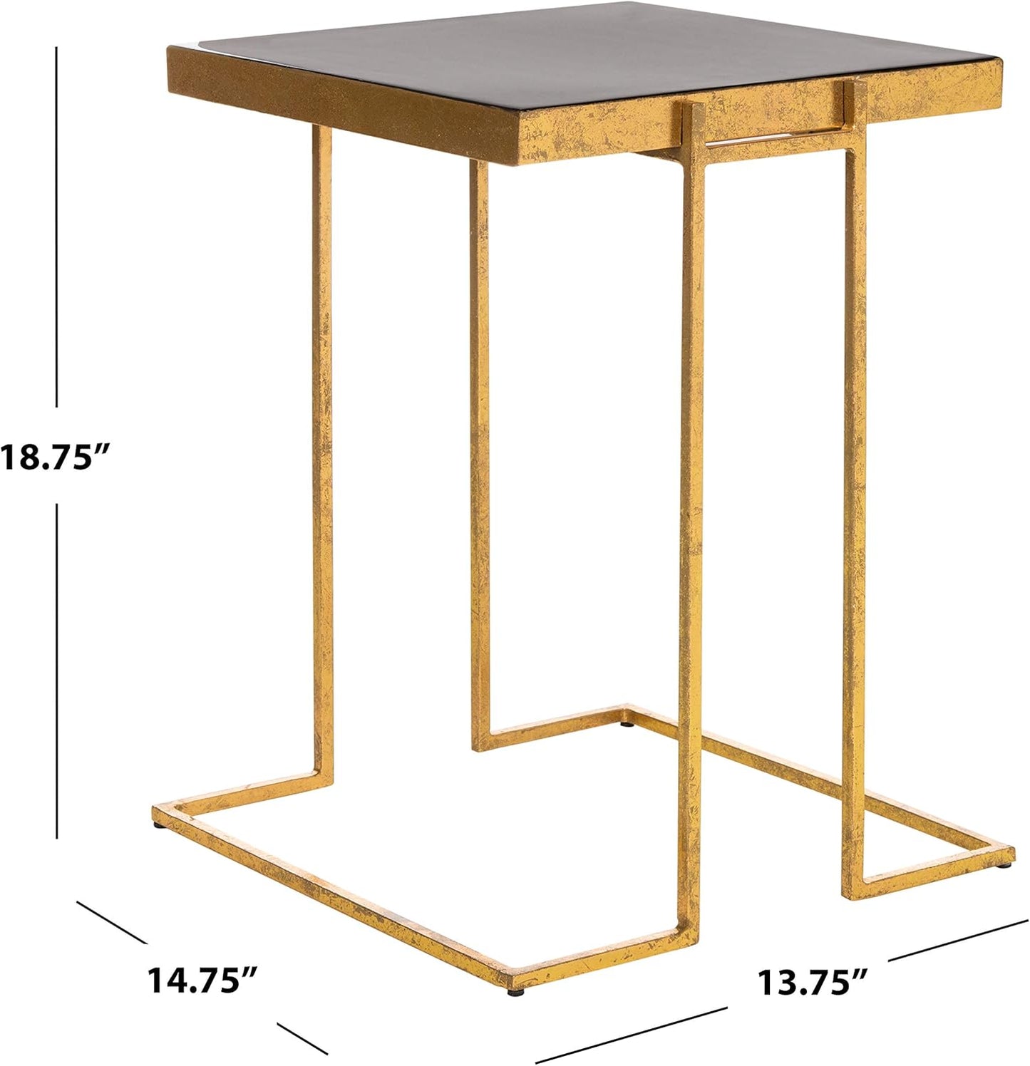 Safavieh Home Amarylis Black and Gold Greek Key Side Table